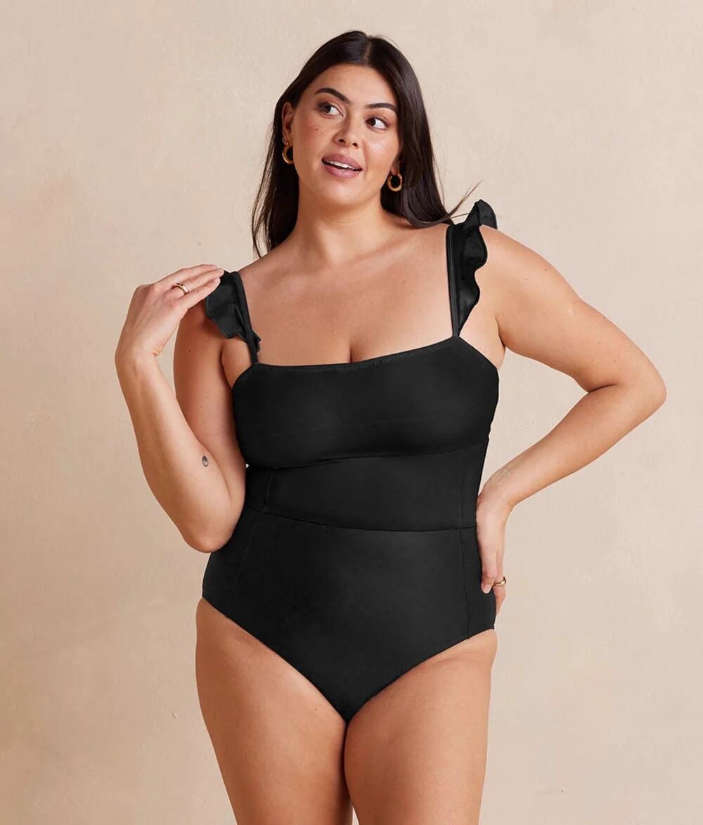 Summersalt The Ruffle Oasis in Sea Urchin (Black) One Piece Bathing Suit 16